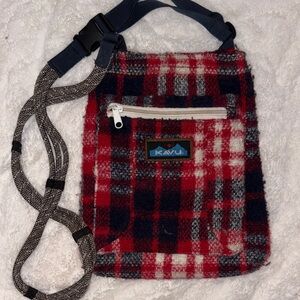 KAVU Red,navy, white, Black tartar Plaid Shoulder Bag USA